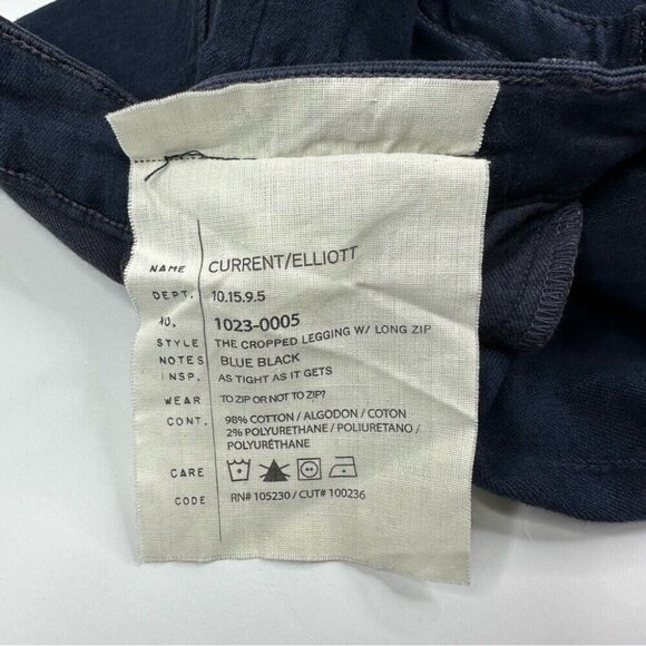 Current/Elliott NWT Blue Denim Quiet Luxury The Cropped Ankle Legging W26/L29 - Picture 7 of 11